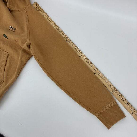 LL BEAN Sweatshirt Men Medium Brown Hoodie Pullover Patch Outdoors Hiking NWT - Picture 14 of 15